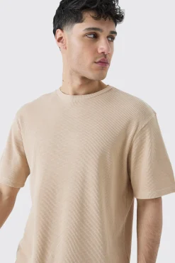 Waffle T-shirt | BoohooMAN UK