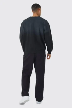 Washed Blurred Ofcl Print Sweatshirt | BoohooMAN UK