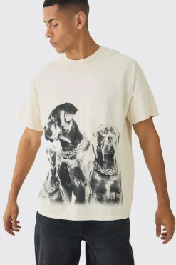Washed Dog Graphic T-Shirt | BoohooMAN UK