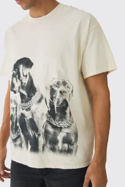 Washed Dog Graphic T-Shirt | BoohooMAN UK