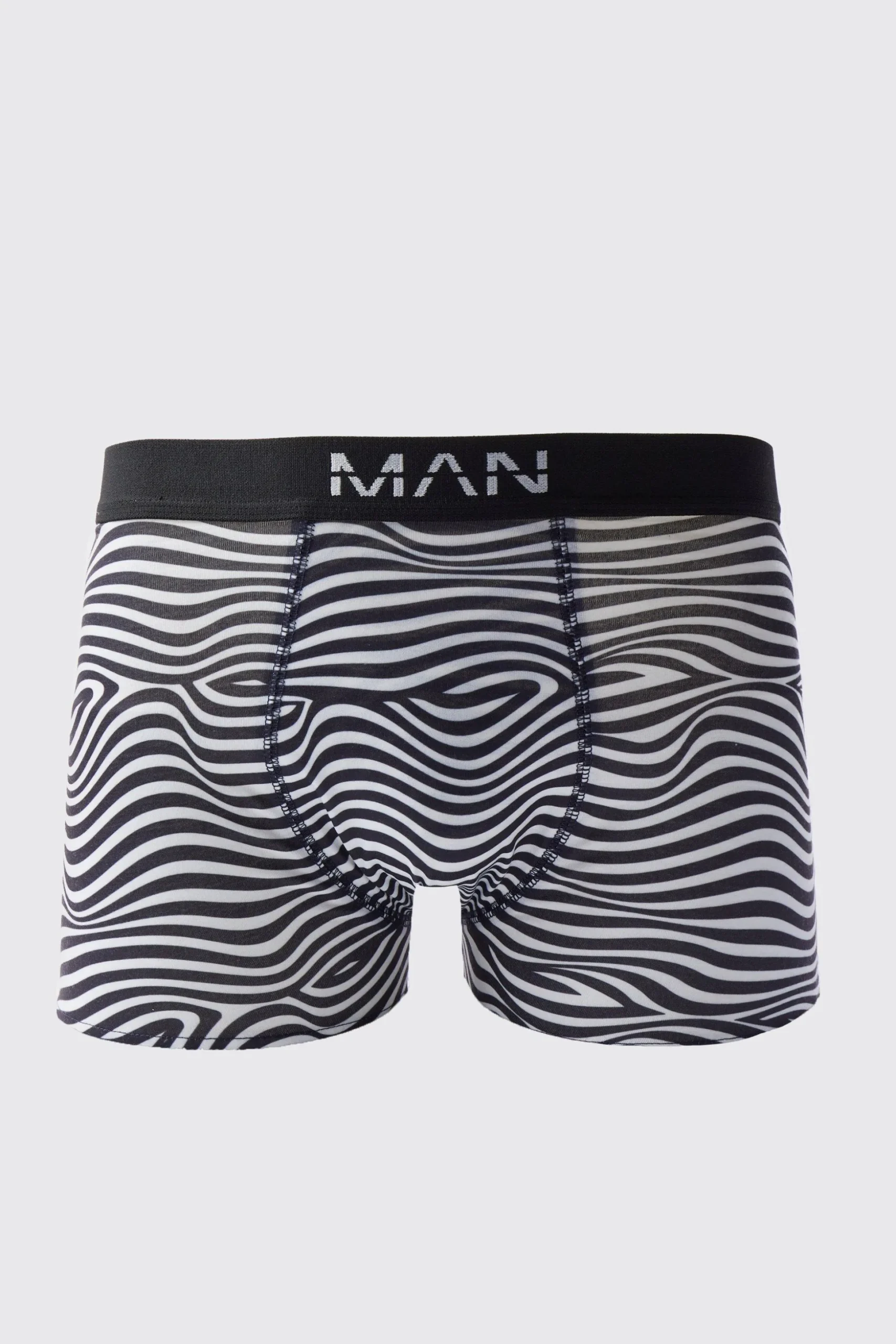 Wavy Stripe Print Boxers | BoohooMAN UK