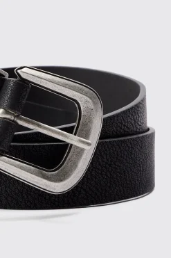 Western Buckle Belt | BoohooMAN UK