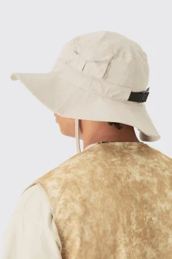 Wide Brim Fisherman Hat In Stone | BoohooMAN UK