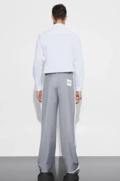 Wide Fit Double Waistband Trouser | BoohooMAN UK