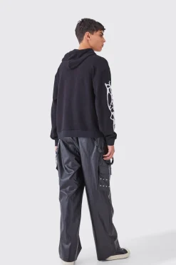 Wide Leg Elasticated Waist Pu Trouser | BoohooMAN UK