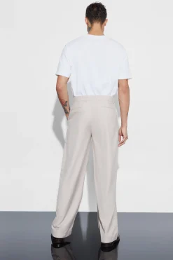 Wide Leg Tailored Trouser | BoohooMAN UK
