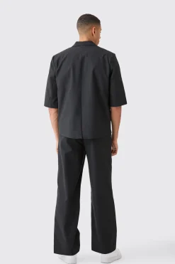Wide Leg Tailored Trousers | BoohooMAN UK