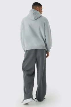 Wide Leg Tie Cuff Double Waistband Joggers | BoohooMAN UK