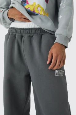 Wide Leg Tie Cuff Double Waistband Joggers | BoohooMAN UK