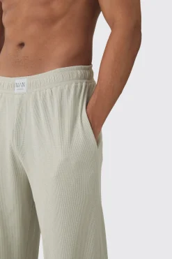 Wide Leg Waffle Jogger | BoohooMAN UK