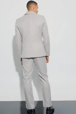 Window Check Double Breasted Slim Fit Blazer | BoohooMAN UK