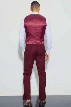 Window Check Double Breasted Waistcoat | BoohooMAN UK