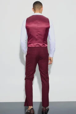 Window Check Straight Fit Trousers | BoohooMAN UK
