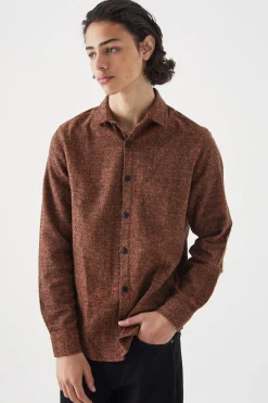 Wool Look Melton Button Through Overshirt | BoohooMAN UK