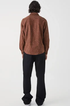 Wool Look Melton Button Through Overshirt | BoohooMAN UK