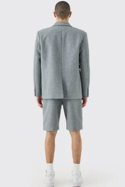 Wool Look Oversized Strap Detail Blazer | BoohooMAN UK