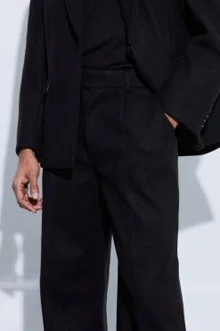 Wool Look Oversized Strap Detail Suit | BoohooMAN UK