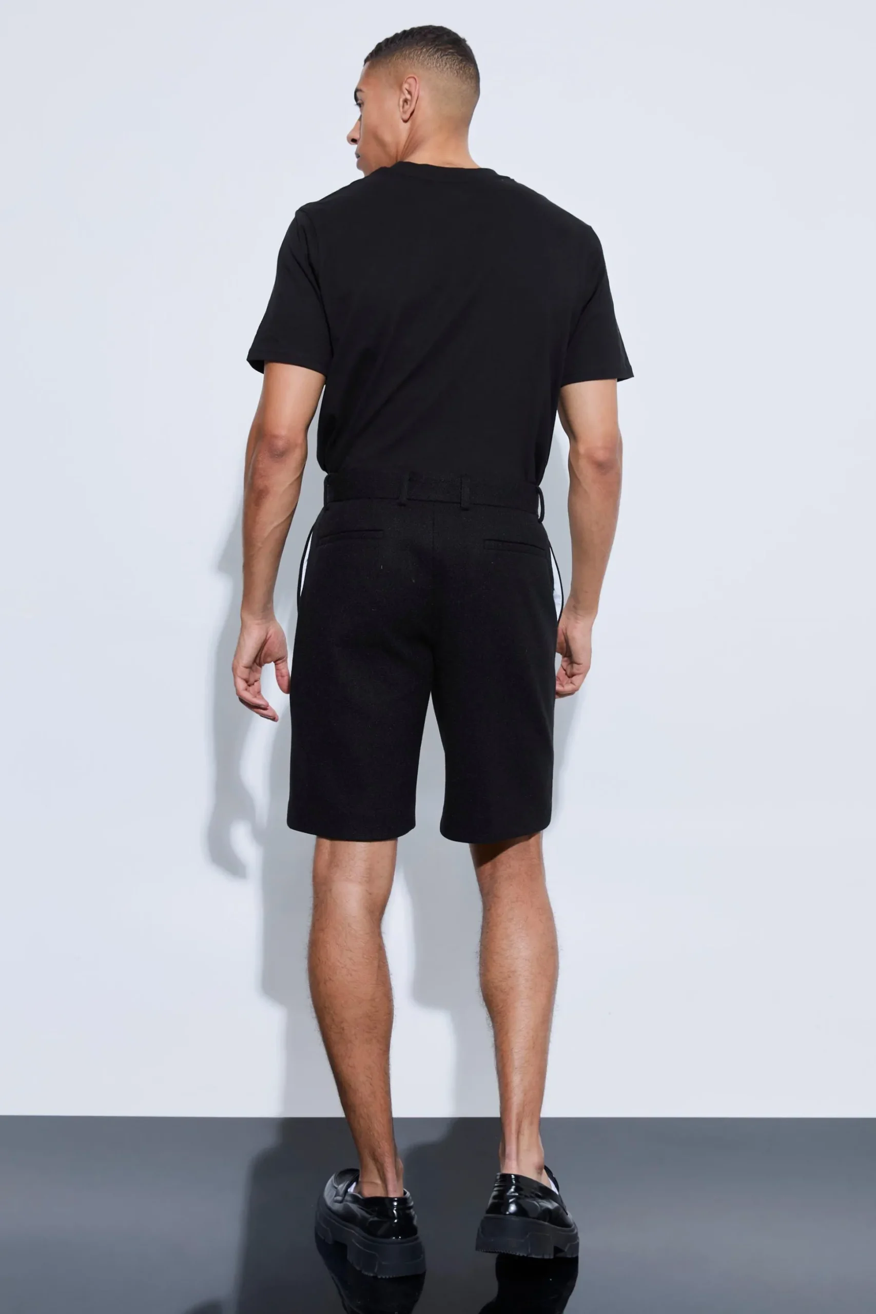 Wool Look Tailored Shorts | BoohooMAN UK