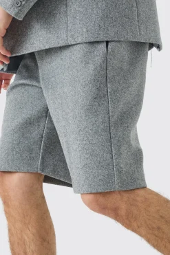 Wool Look Tailored Shorts | BoohooMAN UK