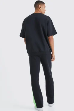 Worldwide Graphic Half Sleeve Sweat Gusset Tracksuit | BoohooMAN UK