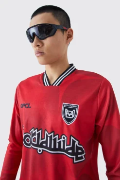 Worldwide Long Sleeve Football Shirt | BoohooMAN UK