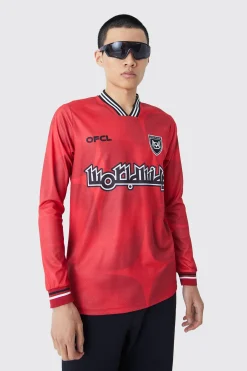 Worldwide Long Sleeve Football Shirt | BoohooMAN UK