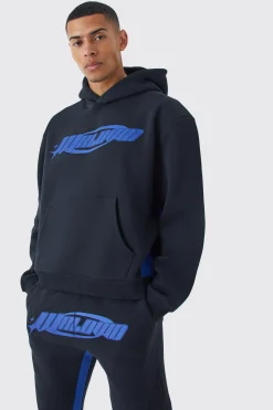 Worldwide Oversized Stacked Gusset Tracksuit | BoohooMAN UK