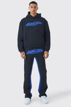 Worldwide Oversized Stacked Gusset Tracksuit | BoohooMAN UK