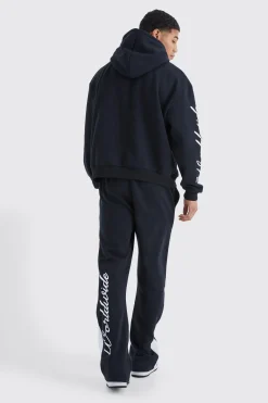 Worldwide Placement Printed Gusset Tracksuit | BoohooMAN UK