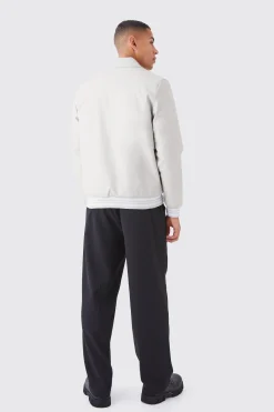 Worldwide Pu Collared Bomber | BoohooMAN UK