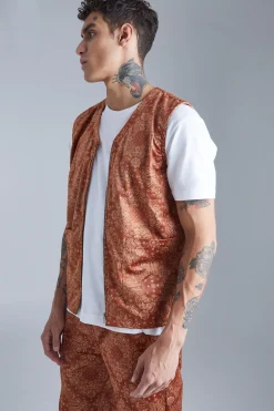 Woven Bandana Utility Vest And Straight Trouser | BoohooMAN UK