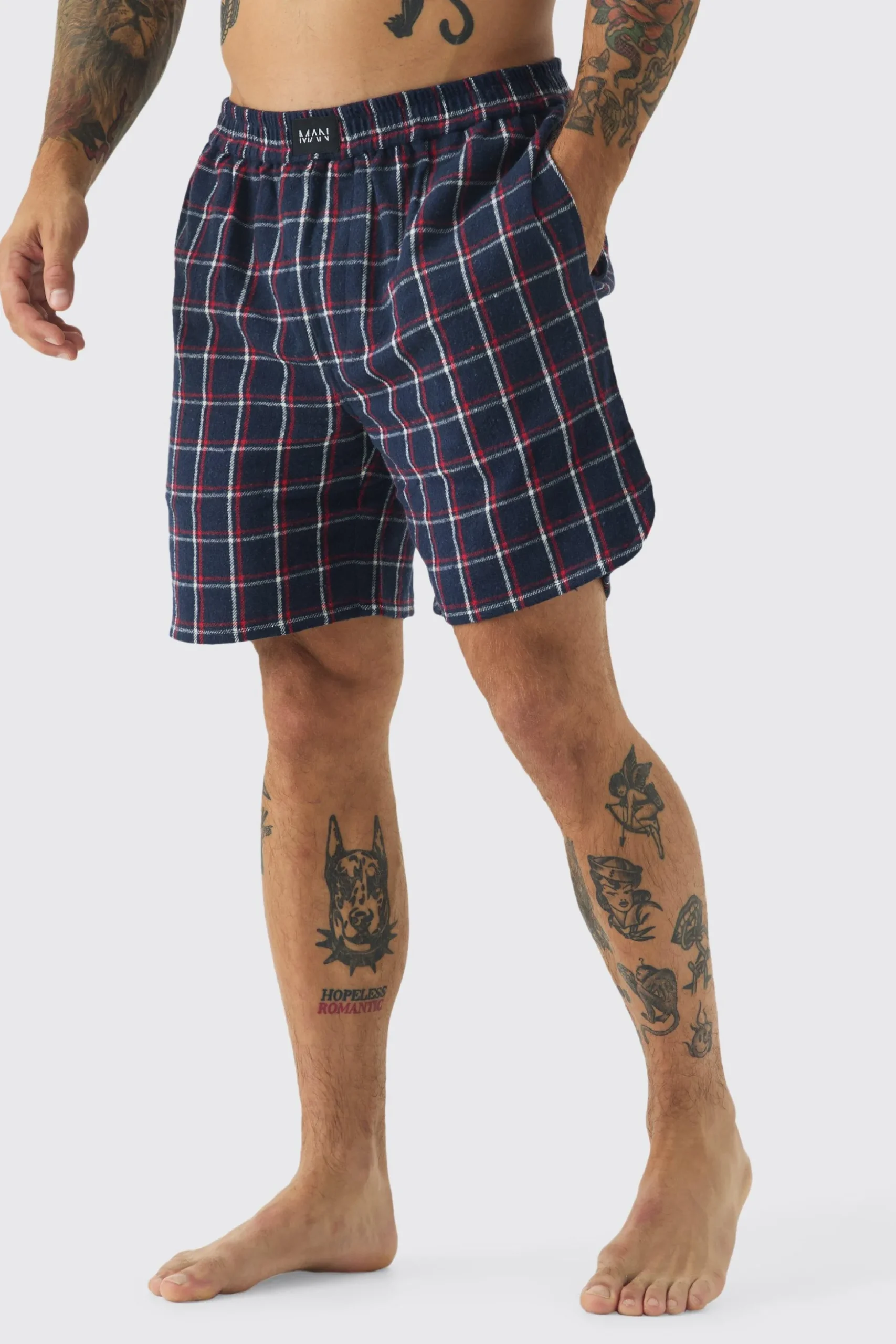 Woven Check Lounge Shorts | BoohooMAN UK