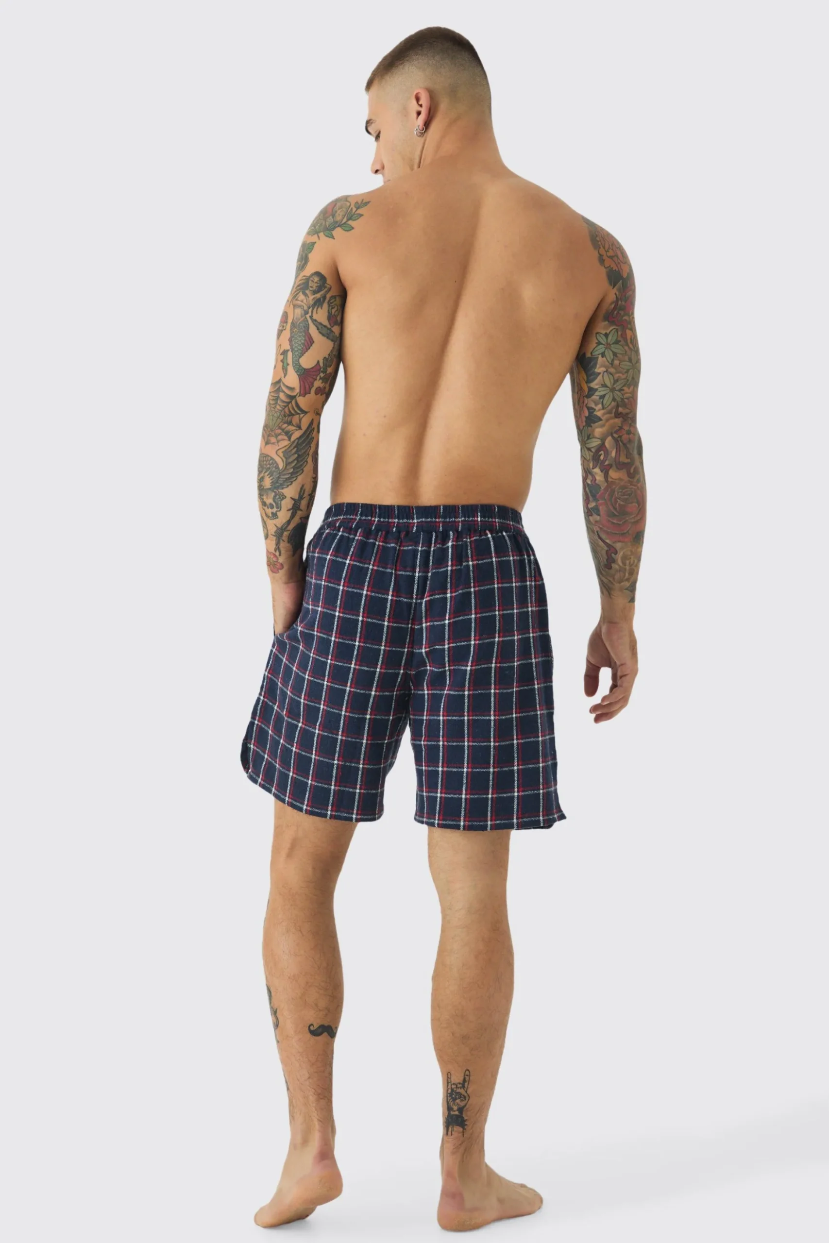 Woven Check Lounge Shorts | BoohooMAN UK