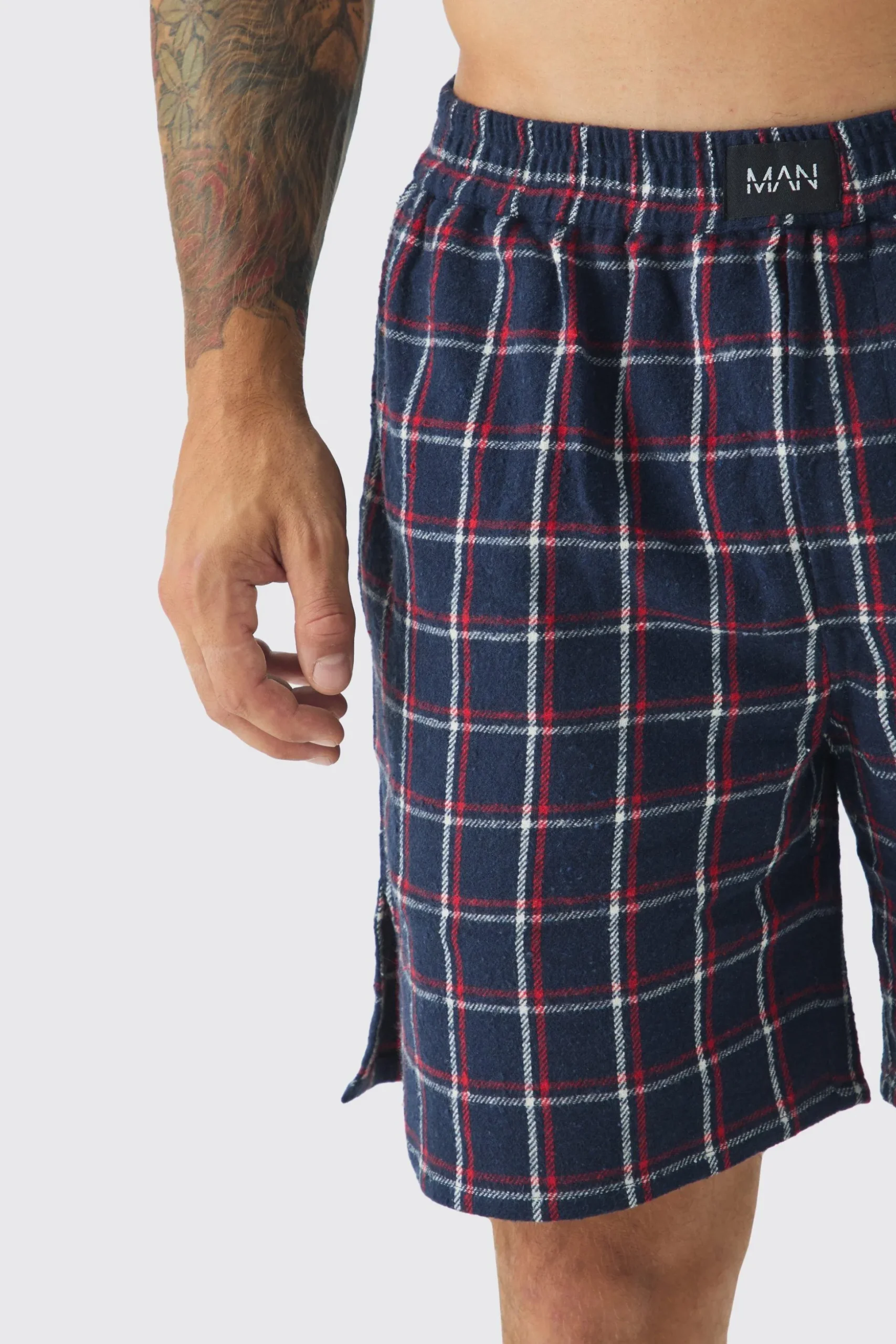 Woven Check Lounge Shorts | BoohooMAN UK