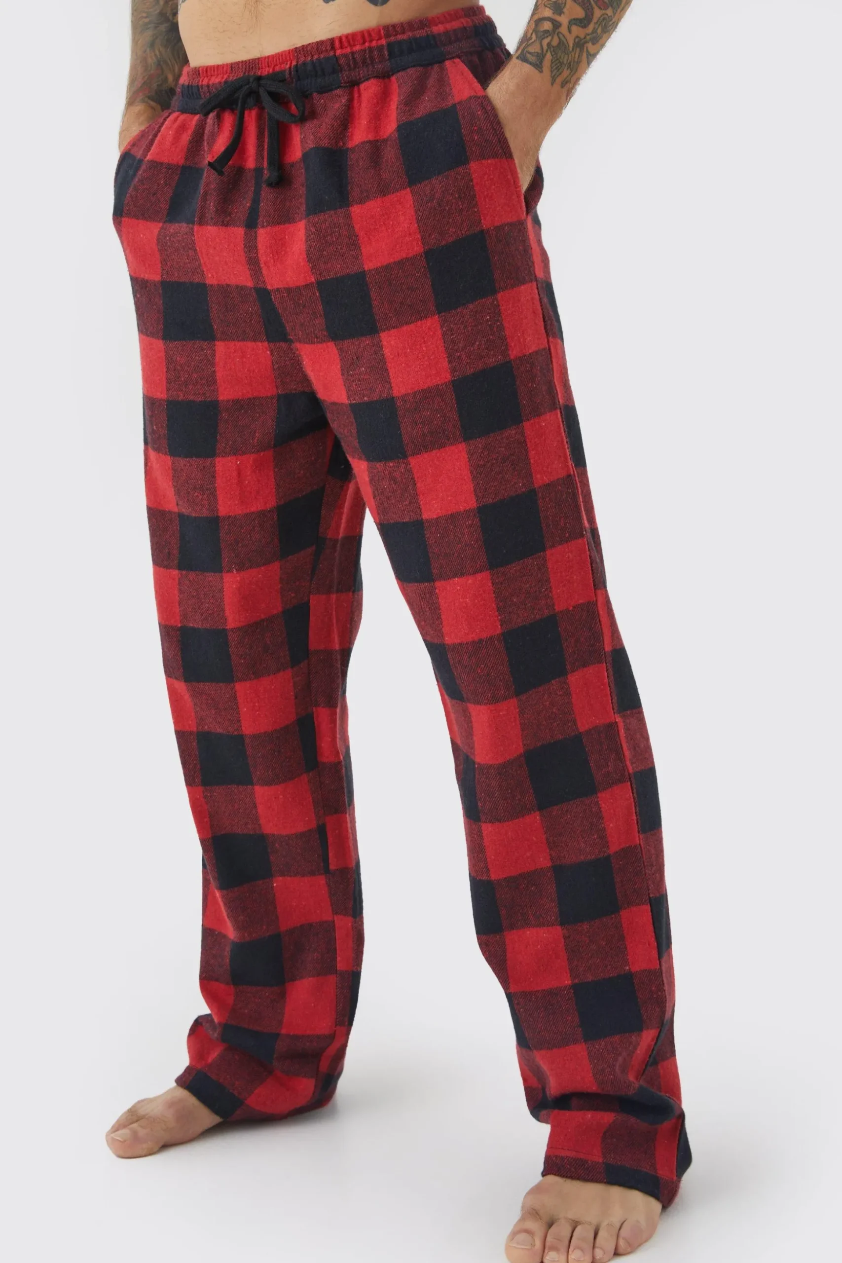 Woven Check Loungewear Pants | BoohooMAN UK