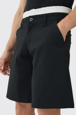 Woven Jort With Boxer Double Waistband | BoohooMAN UK