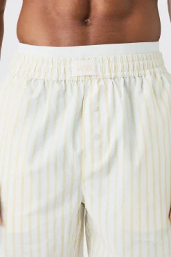 Woven Stripe Double Waistband Short | BoohooMAN UK