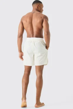 Woven Stripe Double Waistband Short | BoohooMAN UK