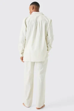 Woven Stripe Lounge Shirt | BoohooMAN UK