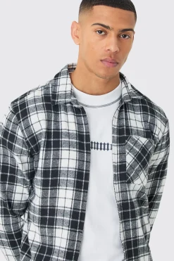 Zip Through Check Shirt | BoohooMAN UK