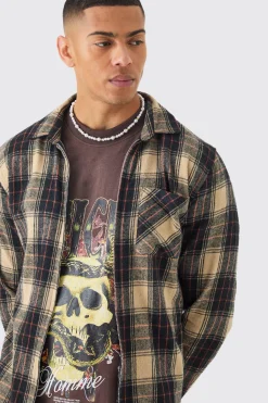 Zip Through Check Shirt | BoohooMAN UK